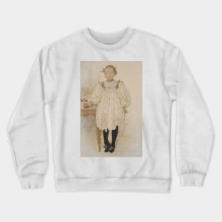 Martha Winslow as a Girl by Carl Larsson Crewneck Sweatshirt